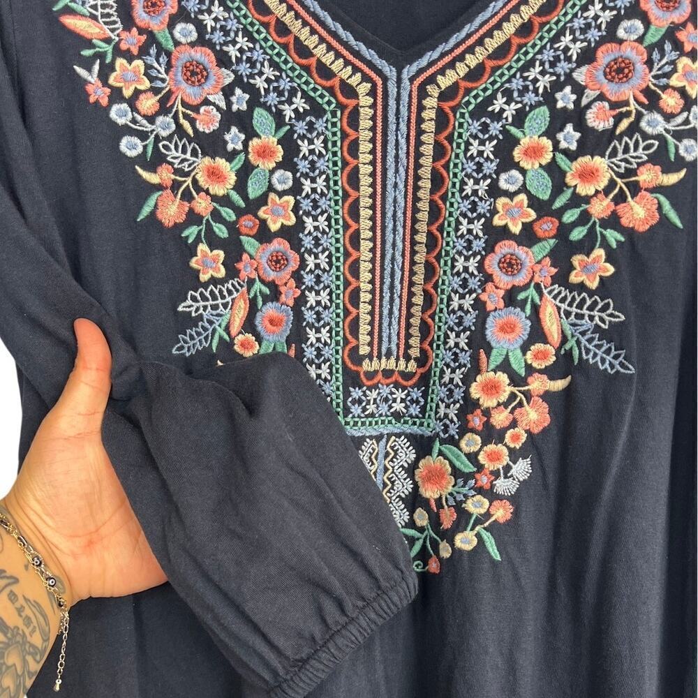J Jill Floral Embroidered Blouse Size S - Picture 6 of 8